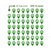 Map icons, vector icon set, vector map icon