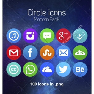 100 Modern circle icons pack