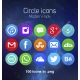 circle icons, modern icon set, social media icons