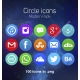 circle icons, modern icon set, social media icons