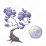 tree vector, moon vector