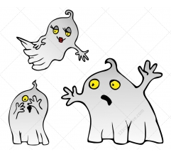 Halloween Ghosts vector pack