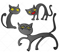 Halloween Cats vector pack