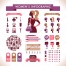 infographics vectors, fashion vectors, woman infographics design, cosmetics