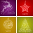 ornamental christmas motives, tree ball, star, reindeer