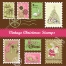 Christmas cards and post stamps vectors