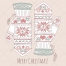 Ornamental winter gloves Christmas card