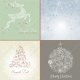 Soft ornamental Christmas motives, reindeer, ball, tree, snowflakes vector collection
