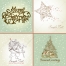 Soft Merry Christmas cards, seasons greetings, Santa Claus, star vectors