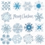 Merry Christmas various soft blue winter snowflakes vectors