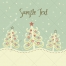 Soft blue calm winter landscape card, Christmas trees vectors
