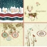 Merry christmas cards vectors in soft colours