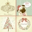 Christmas motives vectors and cards in pastel colours