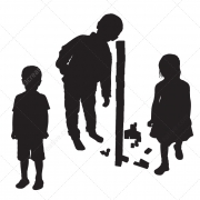 Kids silhouettes vector pack