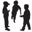 Children silhouettes vector pack