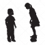 boy and girl silhouette vector