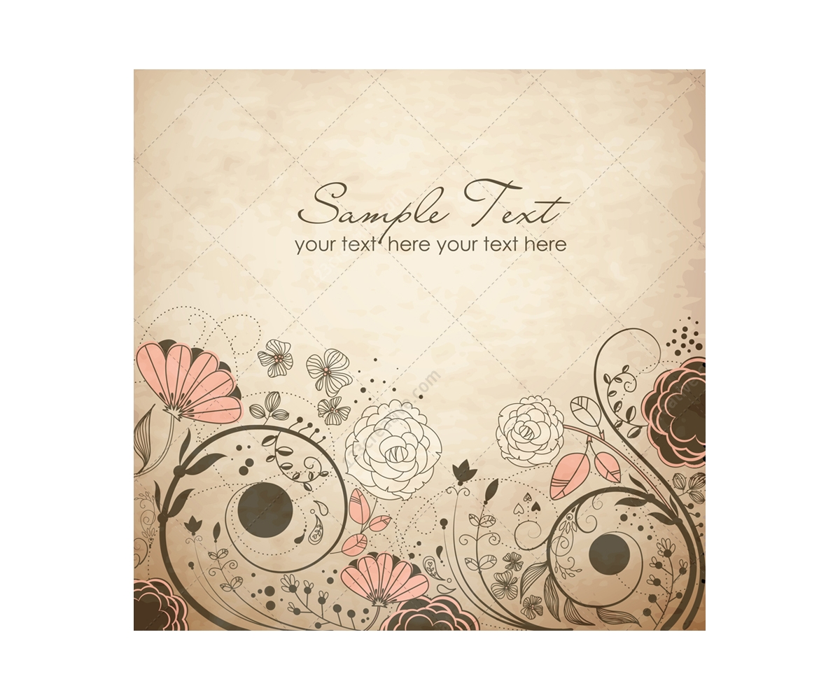 Vintage floral vector backgrounds and invitation cards - floral ornamental vector backgrounds ...