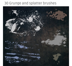 30 Grunge and splatter brushes pack