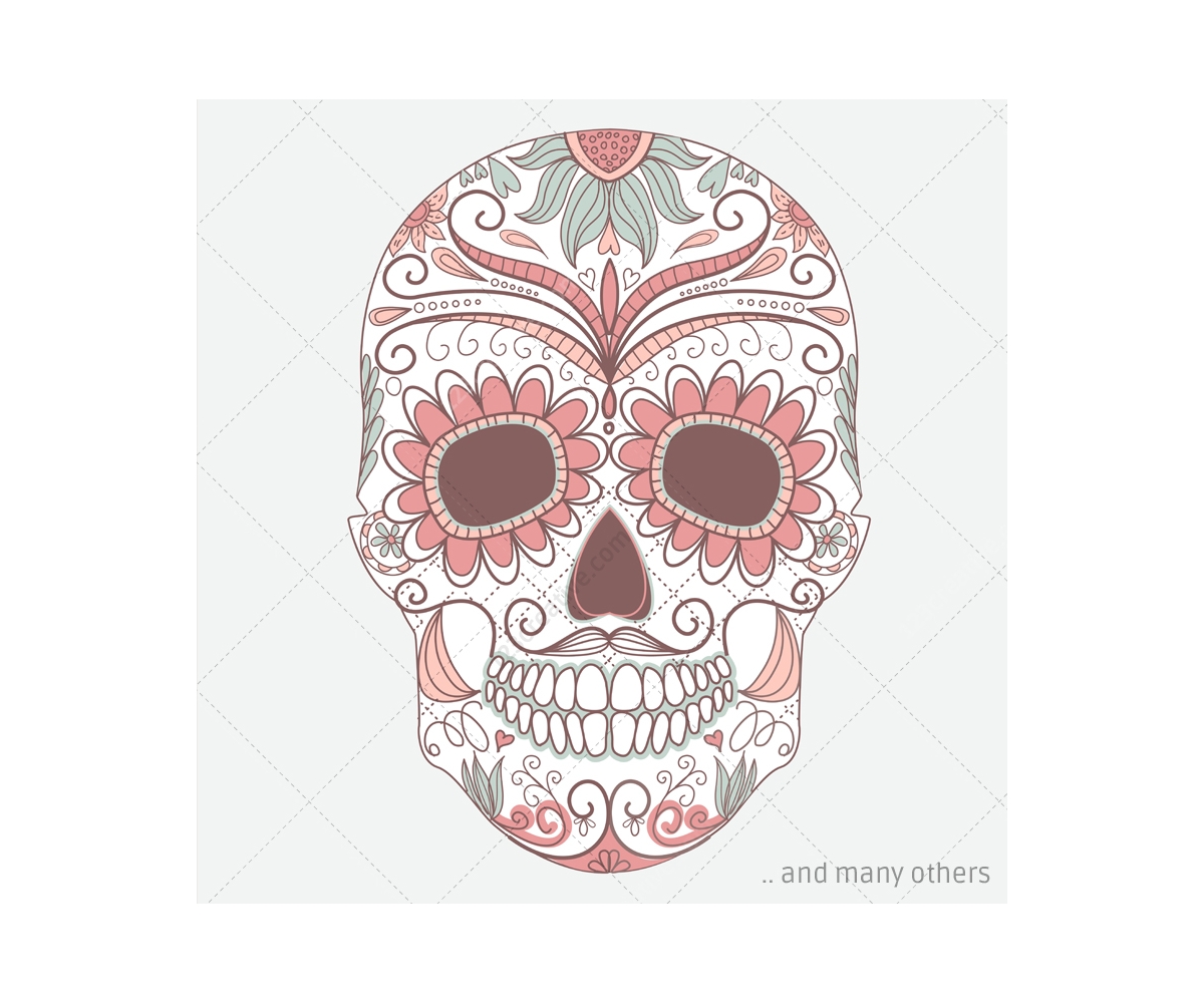 Sugar skull vectors and skull patterns - sugar skull with roses and