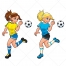 girl plays football vector, football team vector, kick the ball vector