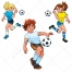 Football players vector illustrations, soccer players vectors, football team vector, football match vector