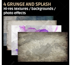 4 Grunge and splash textures high resolution (digitized)