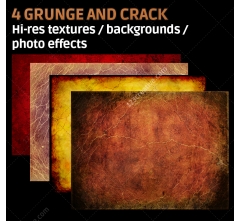 4 Grunge and crack textures high resolution (digitized)