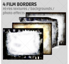 4 Film border textures high resolution (digitized)