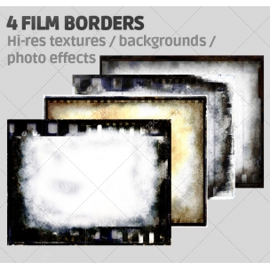 4 Film border textures high resolution (digitized)