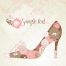feminine, floral fabric shoe, lady's shoe vector