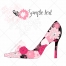 Beautiful high heel shoe vector with floral pattern