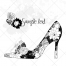 female shoe with floral pattern, footwear vector
