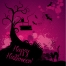 happy halloween greeting card, scary halloween vector illustration