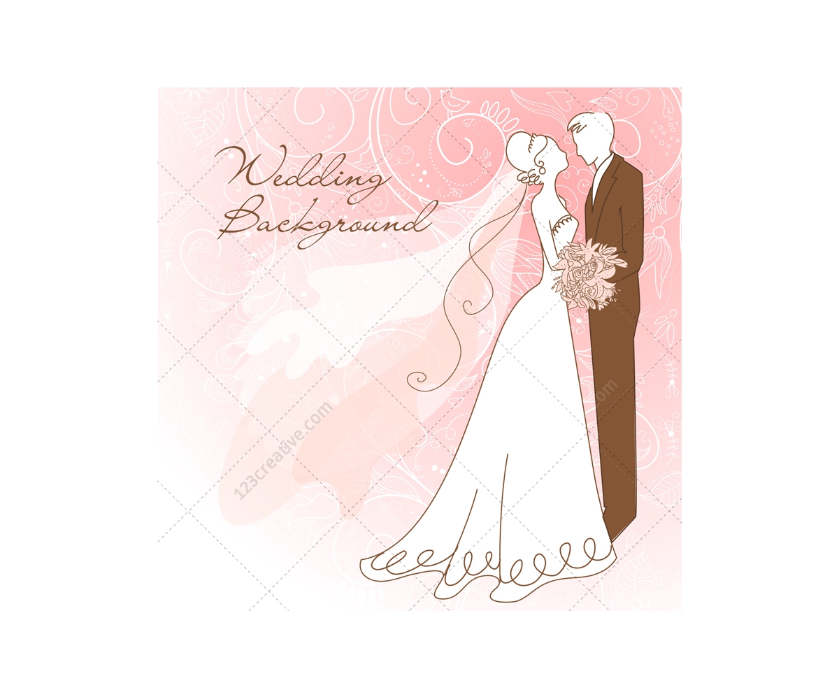 5 wedding card vectors with wedding couple