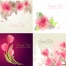 vector greeting cards with flowers, floral card templates