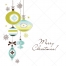 4 Christmas vector card illustrations - Green collection