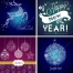 New Year and Christmas vector greeting cards