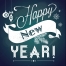 4 New Year and Christmas vector greeting cards