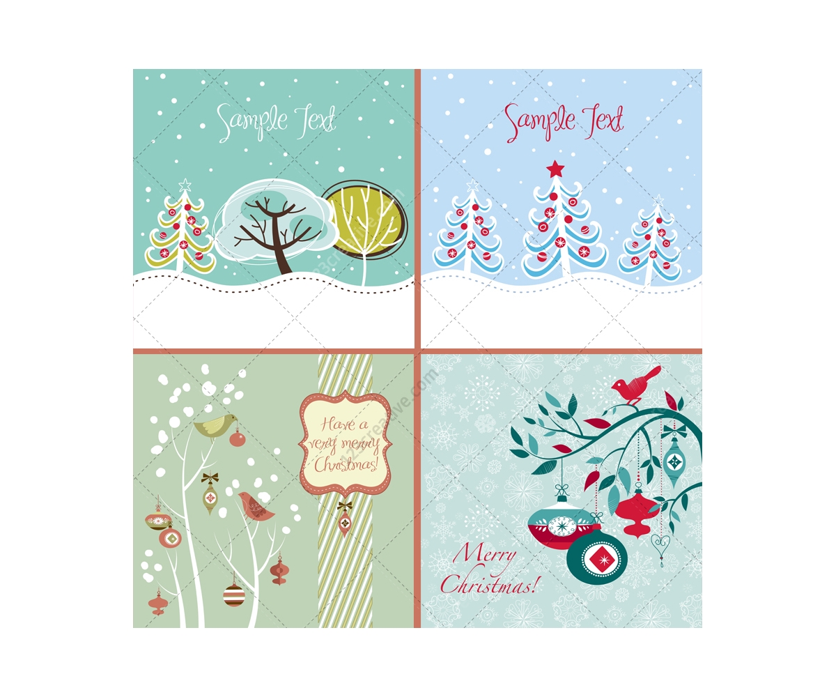 Winter and Christmas vector greeting cards - beautiful Christmas Pertaining To Adobe Illustrator Christmas Card Template