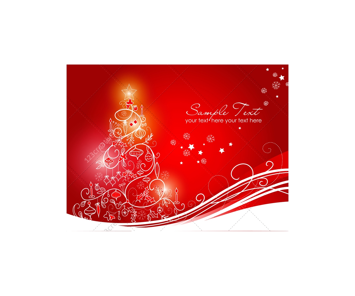 Greeting cards with Christmas tree - vector graphics, prearranged