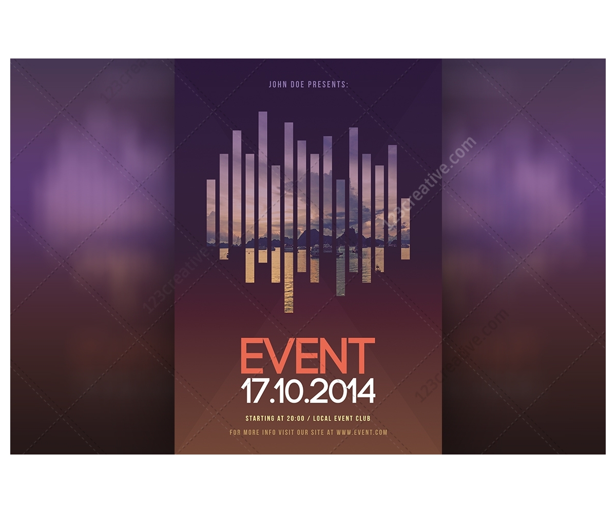 Modern Event flyer template PSD for exhibition, curtural event, photography  workshop