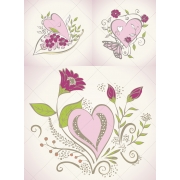 Beautiful Valentine heart vectors for greeting cards, hand drawing heart vectors