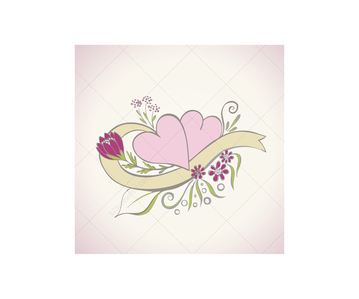 Download Wedding vector art - Beautiful floral hearts for wedding ...
