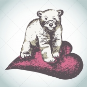 ice bear vector illustration, valentine animal vectors, valentine vector graphics