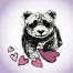 panda vector illustration, valentines vectors, panda bear vector
