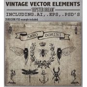 hipster vectors, Vintage Vector Graphic Design Elements