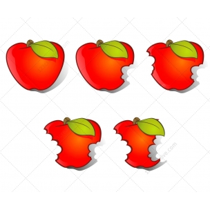 Apple vector and bitten apple vectors
