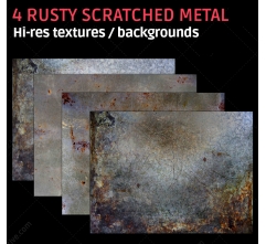 4 Rusty scratched metal textures (high resolution)