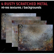 4 Rusty scratched metal textures (high resolution)