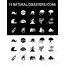 natural disasters icons, natural disaster icon set, environmental icons, earthquake, hurricane, tornado, volcano